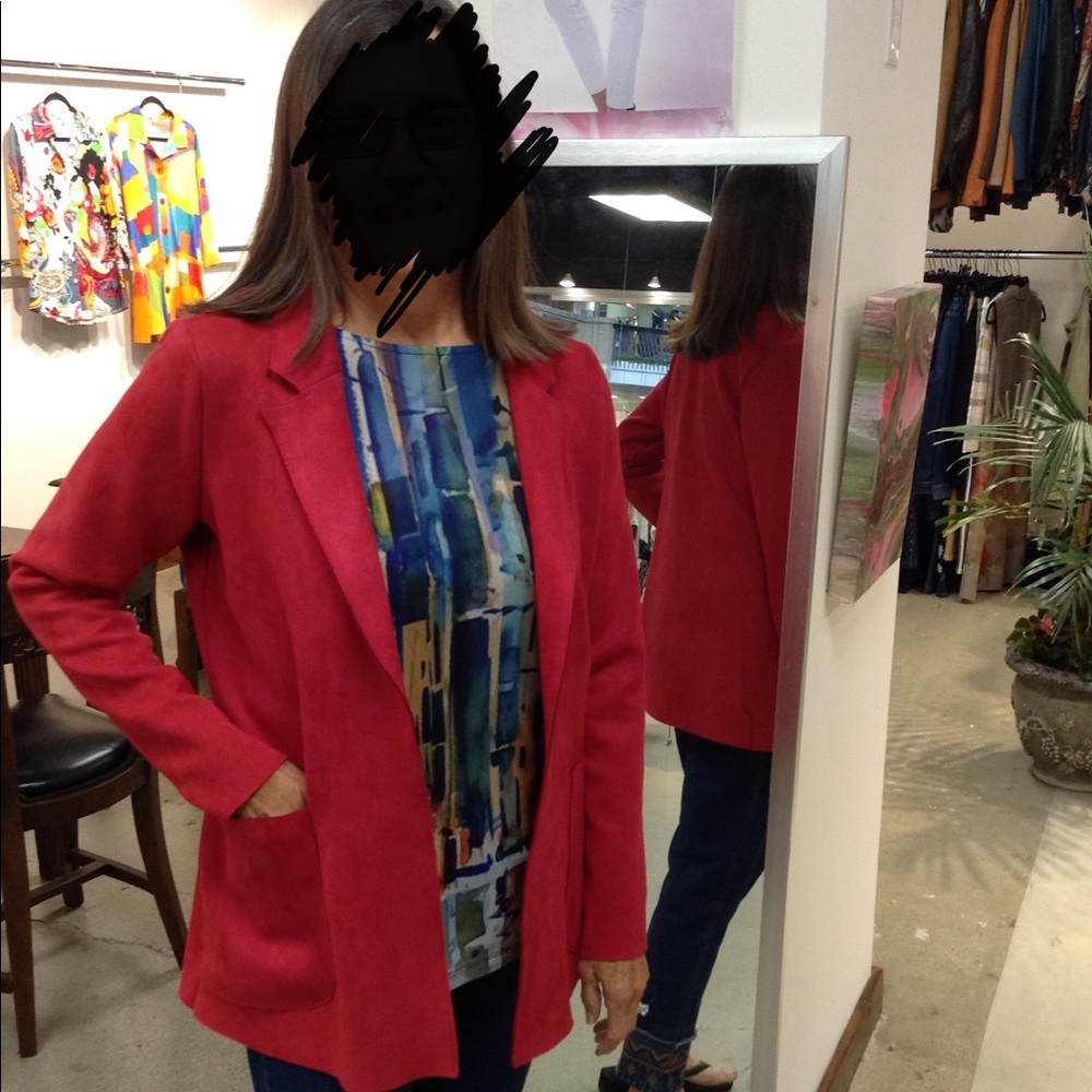 Crimson ultra suede jacket